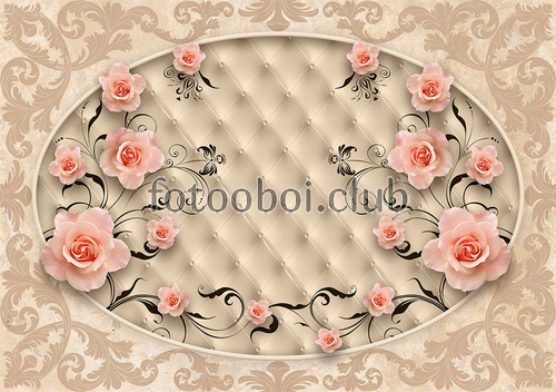 цветы, цветок, узоры, розы, арка, 3д, 3d 